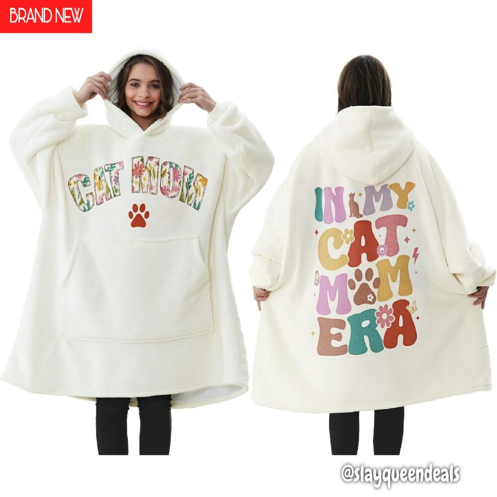 Oversized Wearable Blanket Hoodie Sherpa Fleece Cozy Gift